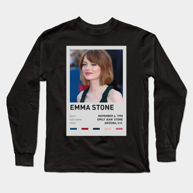 Emma Stone Long Sleeve T-Shirt by sinluz